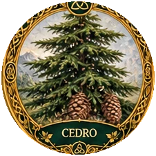 Ilustración botánica de Cedro
