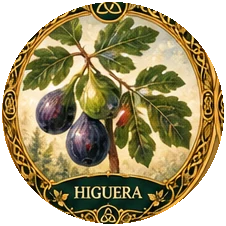 Ilustración botánica de Higuera