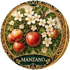 Ilustración botánica de Manzano