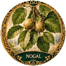 Ilustración botánica de Nogal