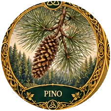 Ilustración botánica de Pino