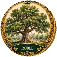 Ilustración botánica de Roble